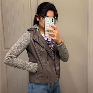 Urban Outfitters Leather and knit fashion jacket